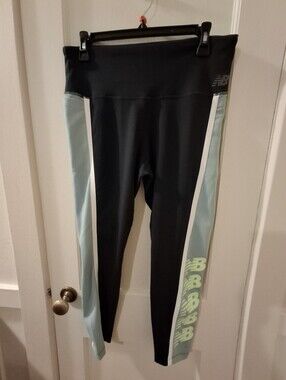 New Balance Black And Light Blue Athletic Leggings